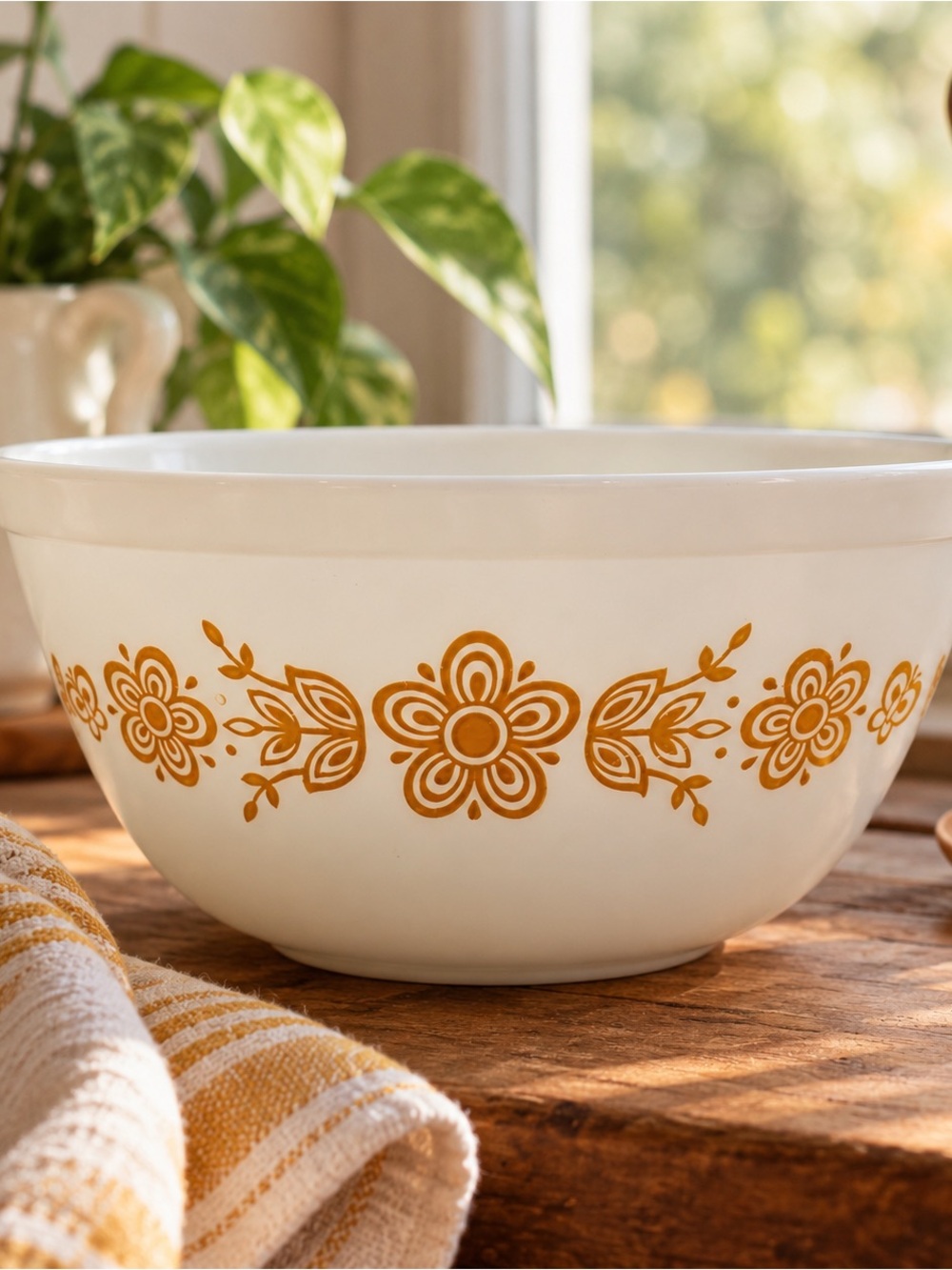 Vintage Pyrex Butterfly Gold 402 Mixing Bowl | 1970s Collectible